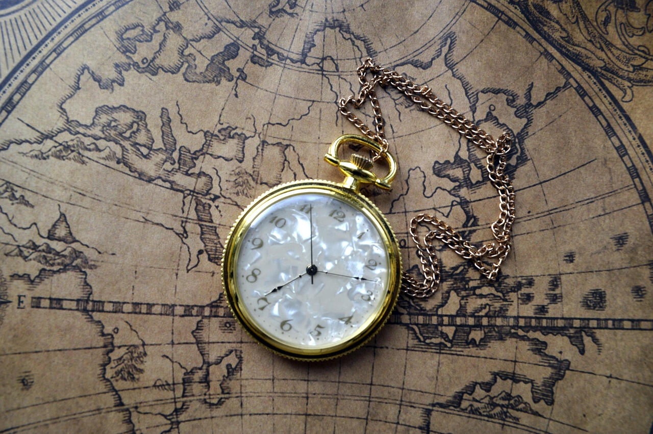 a pocket watch on an old map. image courtesy Lissa_87 via Pixabay